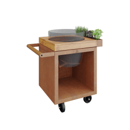 OFYR Kamado Table Corten PRO 65 Teakwood BGE*