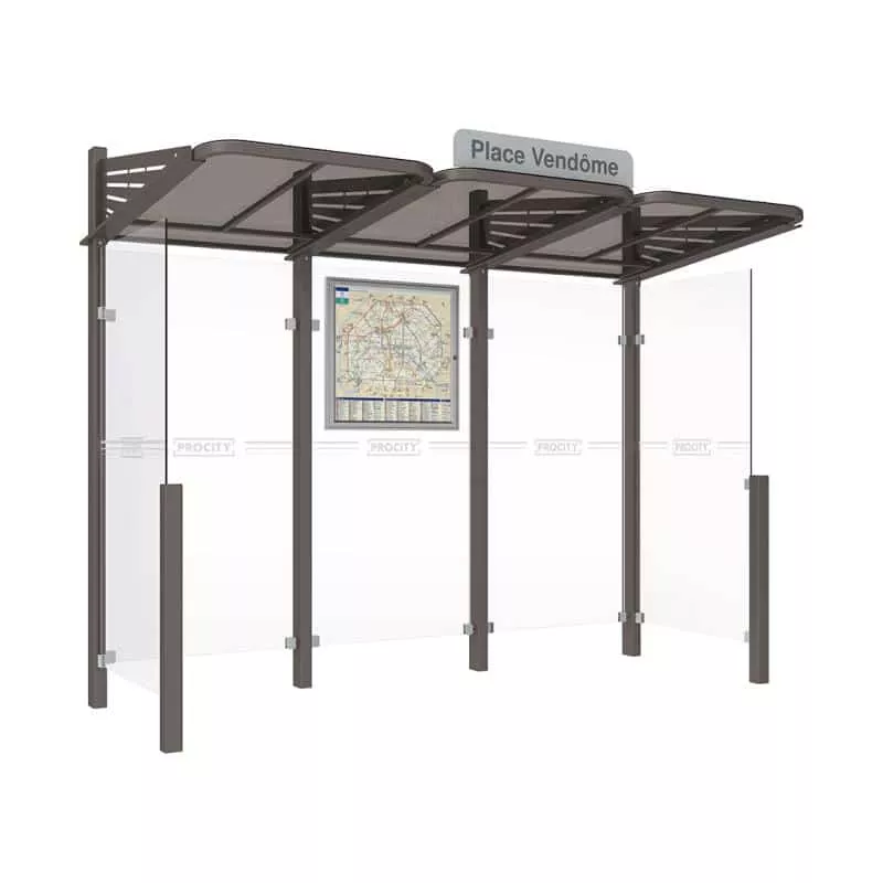 Photo de Abri bus SPL Conviviale® – avec bardages en verre