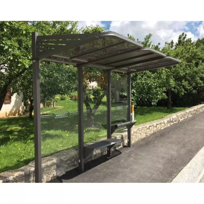 Photo 1 de Abri bus Conviviale® – avec bardages en verre