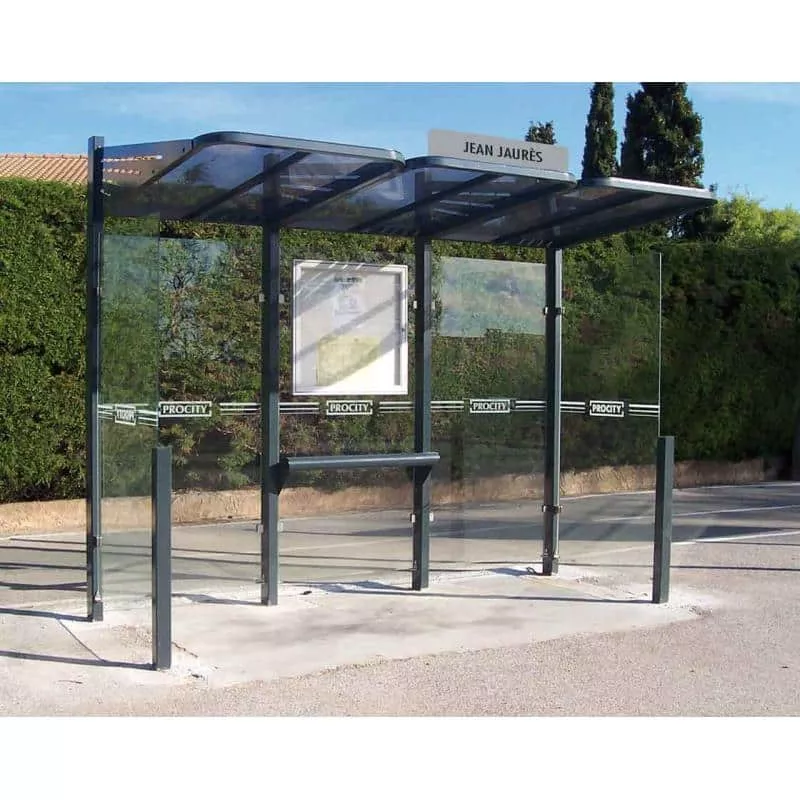 Photo 11 de Abri bus SPL Conviviale® – avec bardages en verre