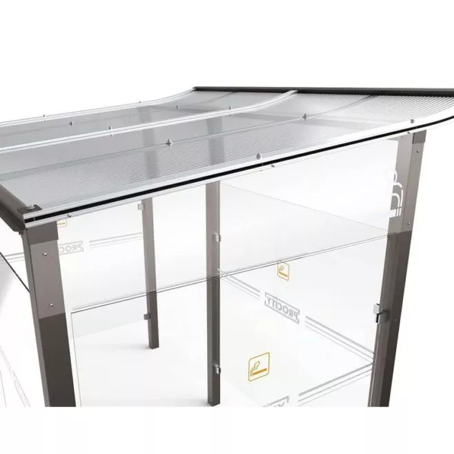 Photo de Abri fumeurs Modulo – bavettes coupe-vent latérales