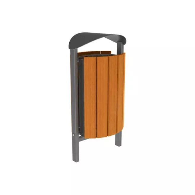 Photo de Poubelle Silaos® – acier et bois