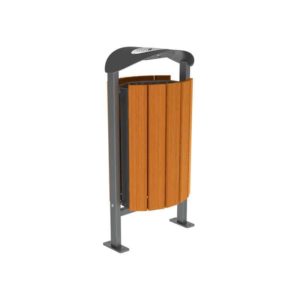 Poubelle SPL Silaos® - acier et bois avec cendrier