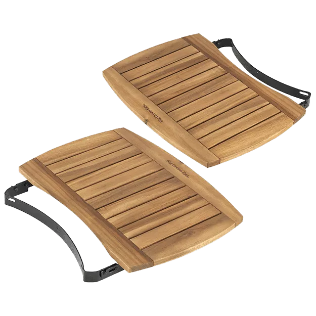 Photo de Big Green Egg tablettes latérales en acacia